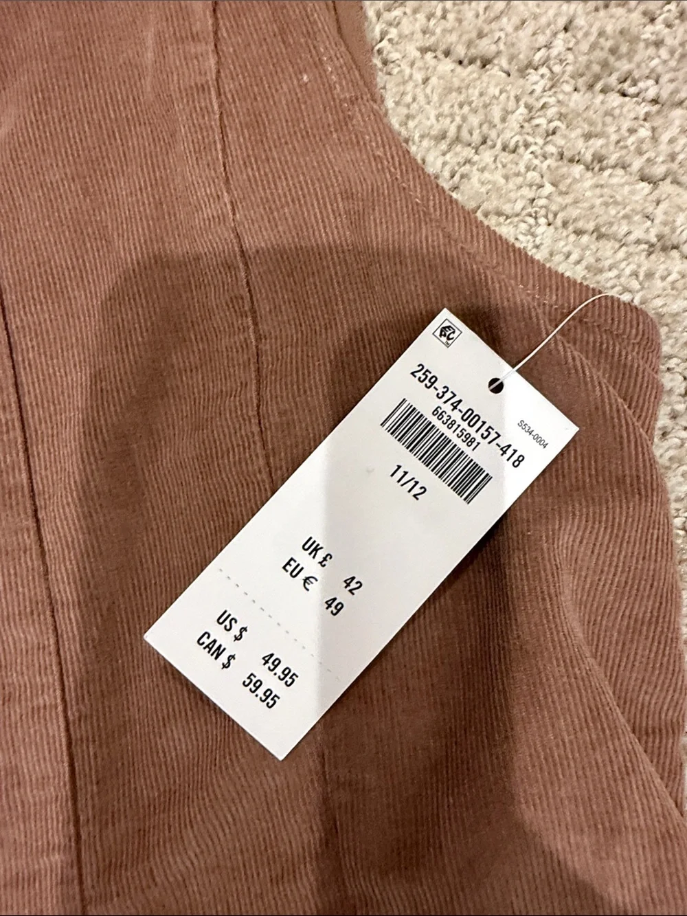 abercrombie kids sleeveless corduroy